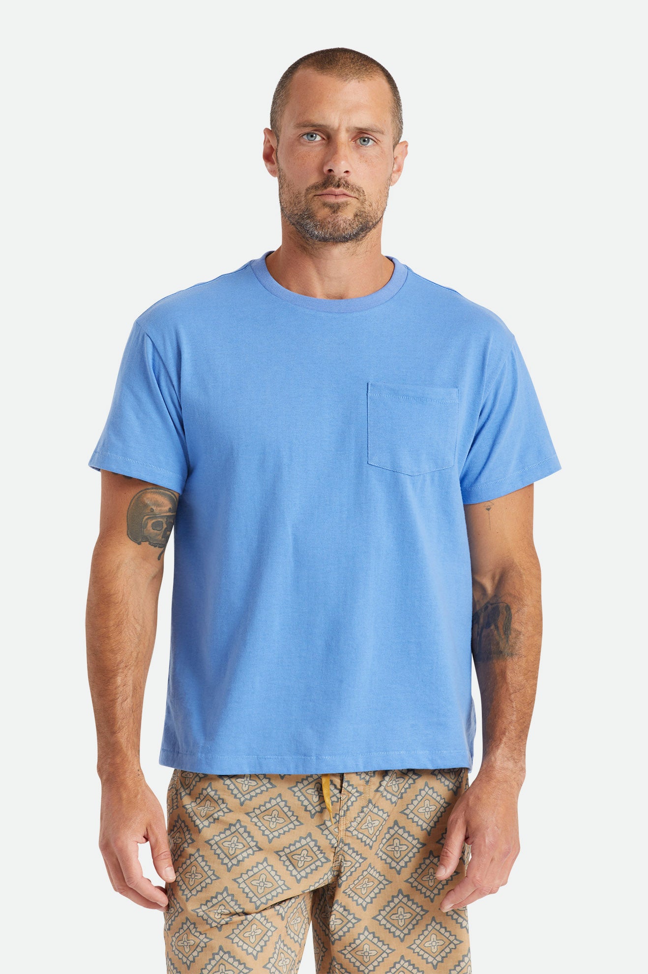 Brixton Basic S/S Pocket Toppe Herre Blå | 2614GXSVF