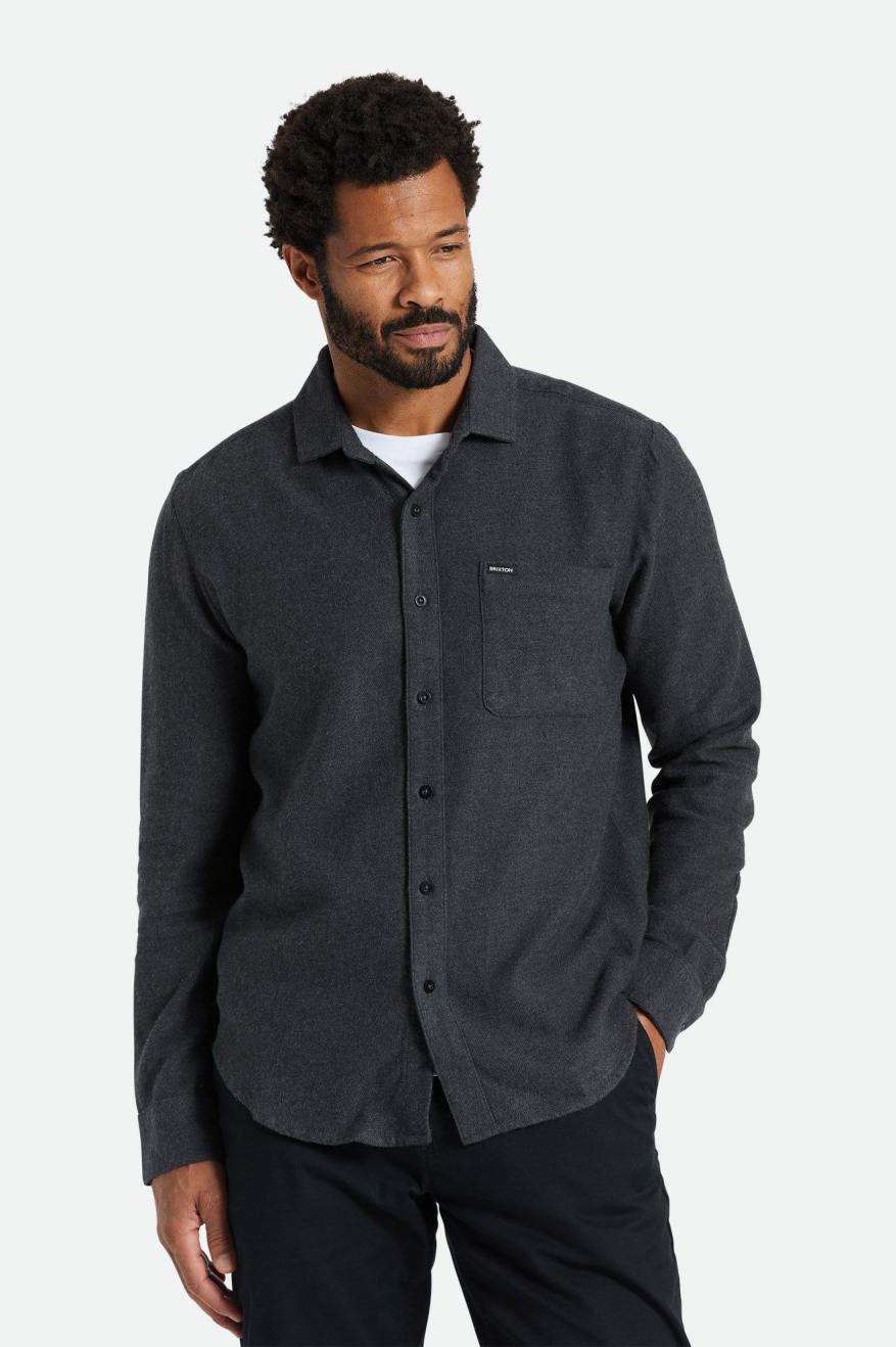 Brixton Bixby Reserve L/S Flanell Toppe Herre Sort | 2609MFJRV