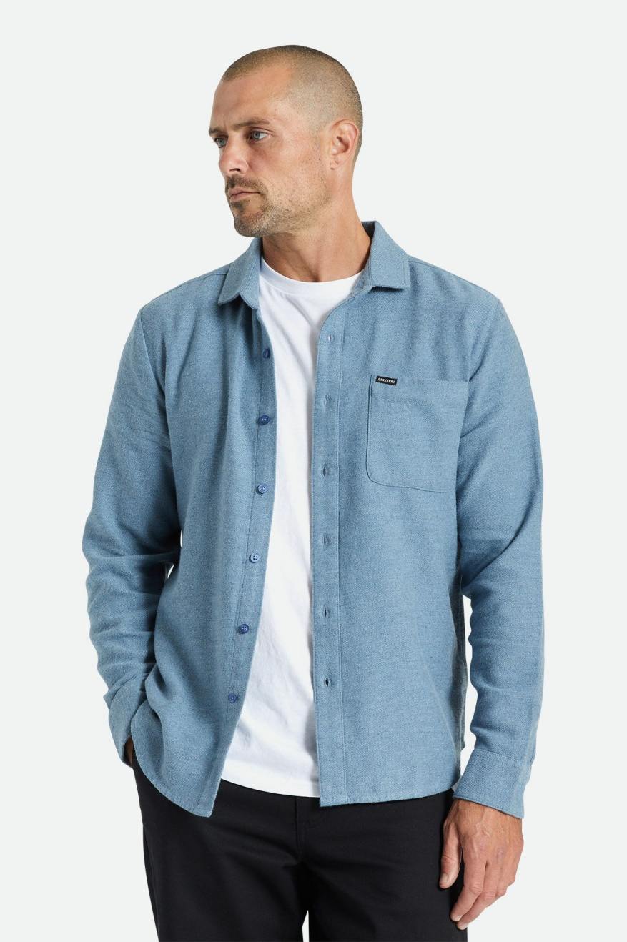 Brixton Bixby Reserve L/S Flanell Toppe Herre Blå | 3947TGMQN