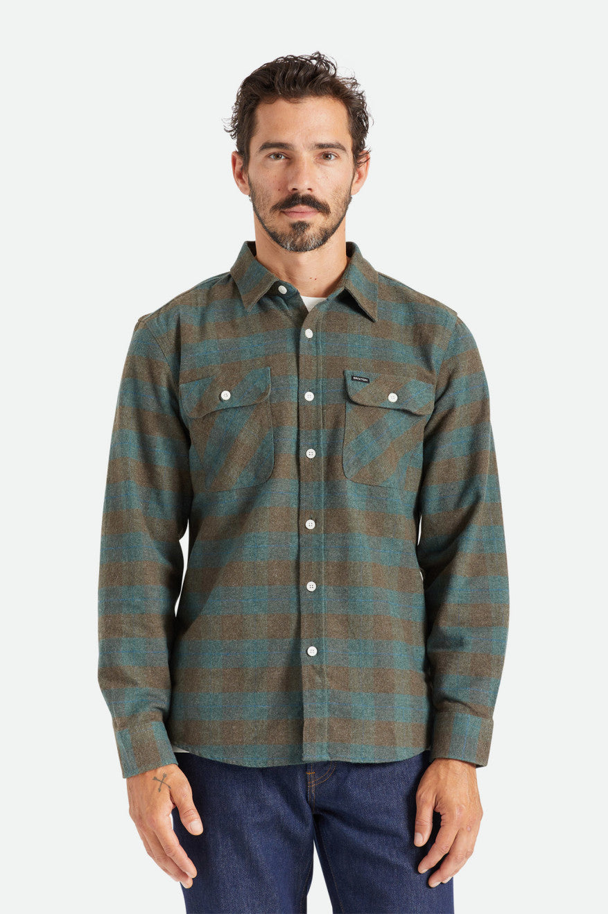 Brixton Bowery L/S Flanell Toppe Herre Blå | 3524PXLBC