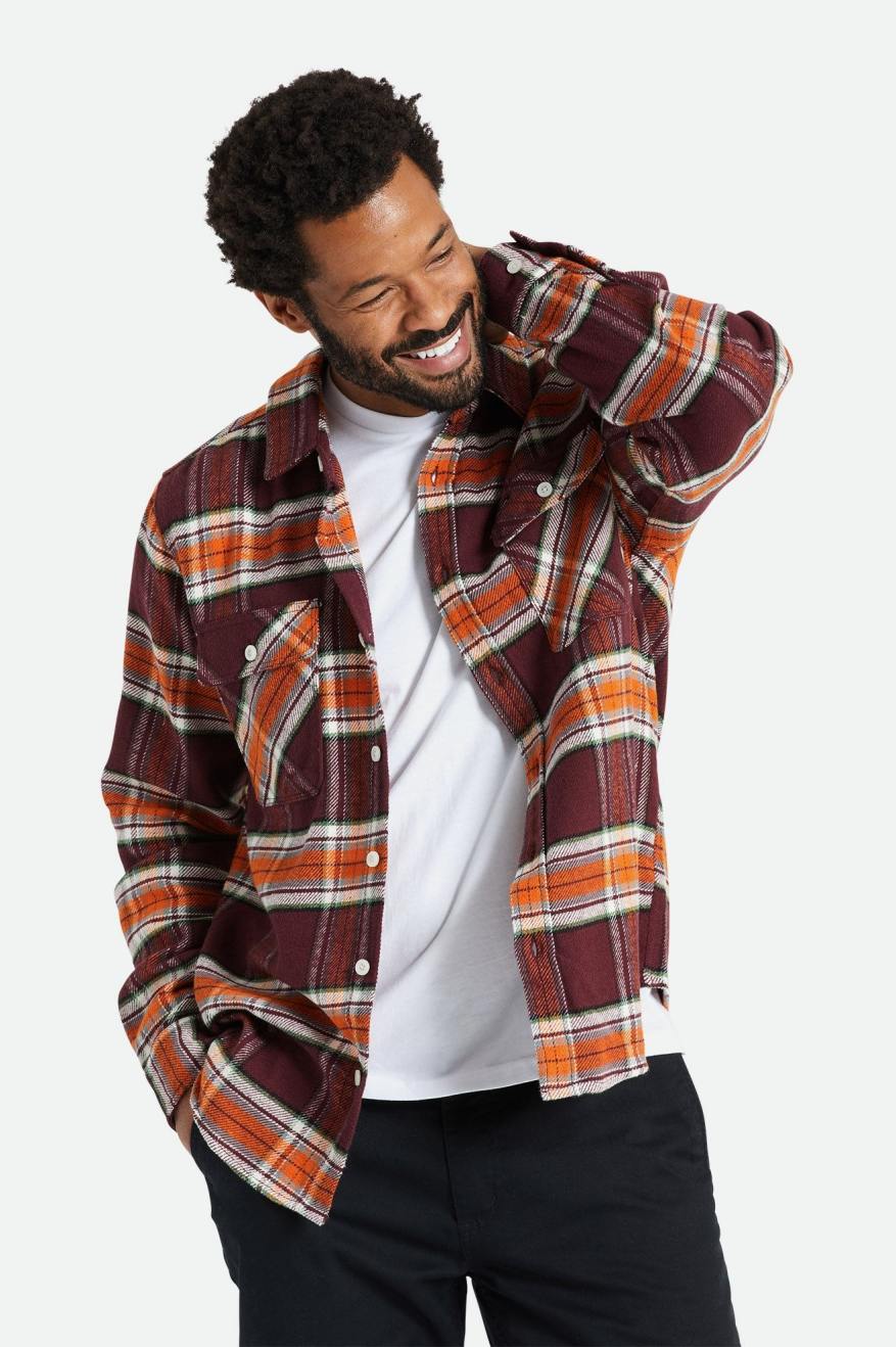 Brixton Bowery L/S Flanell Toppe Herre Orange | 1425ESPCK