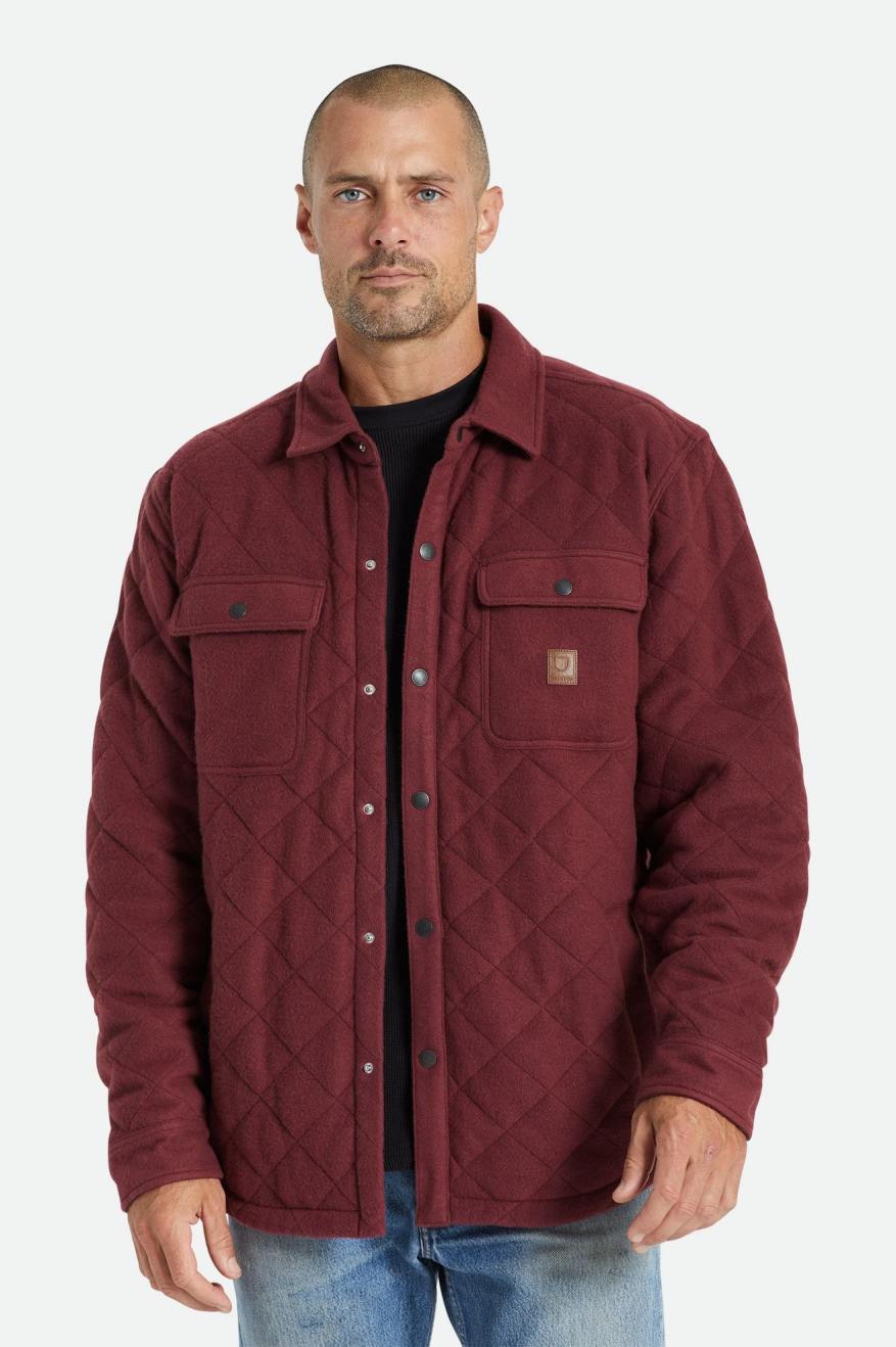 Brixton Cass Quiltet Fleece Jakke Herre Rød | 0156IURWK