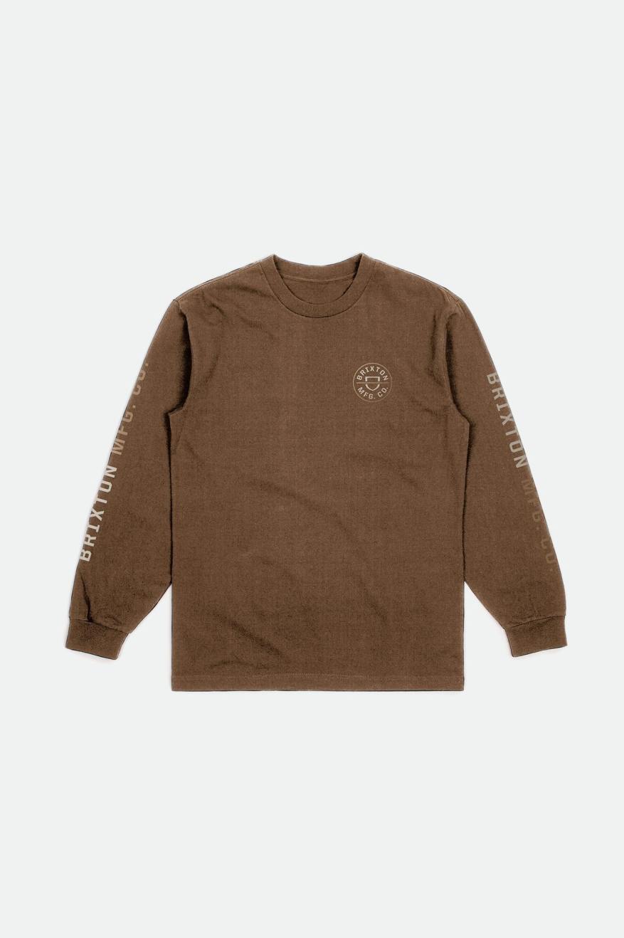 Brixton Crest L/S Standard Toppe Herre Beige | 5671SRCHV