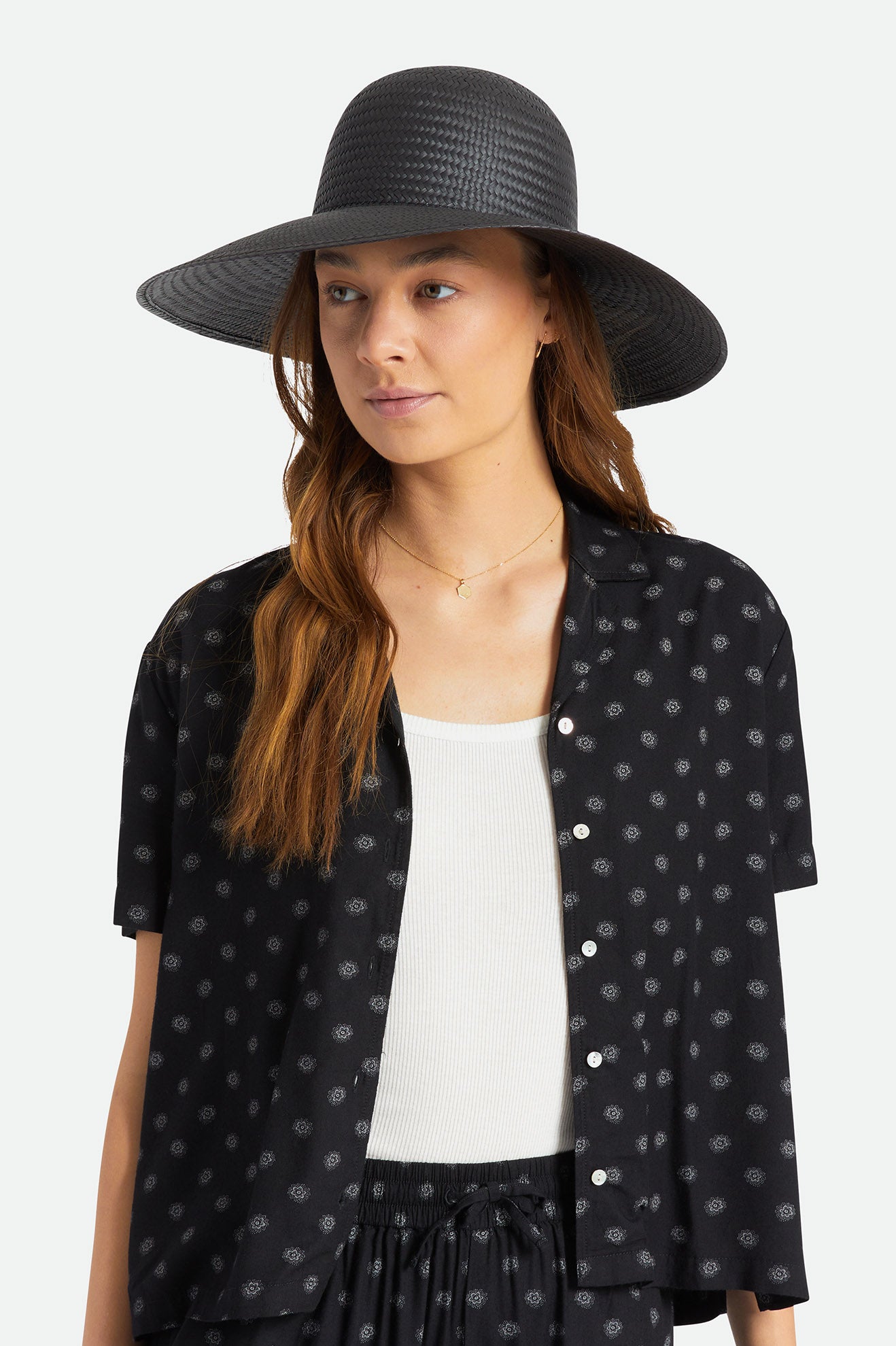 Brixton Janae Sun Hat Hat Dame Sort | 7415IMHKG