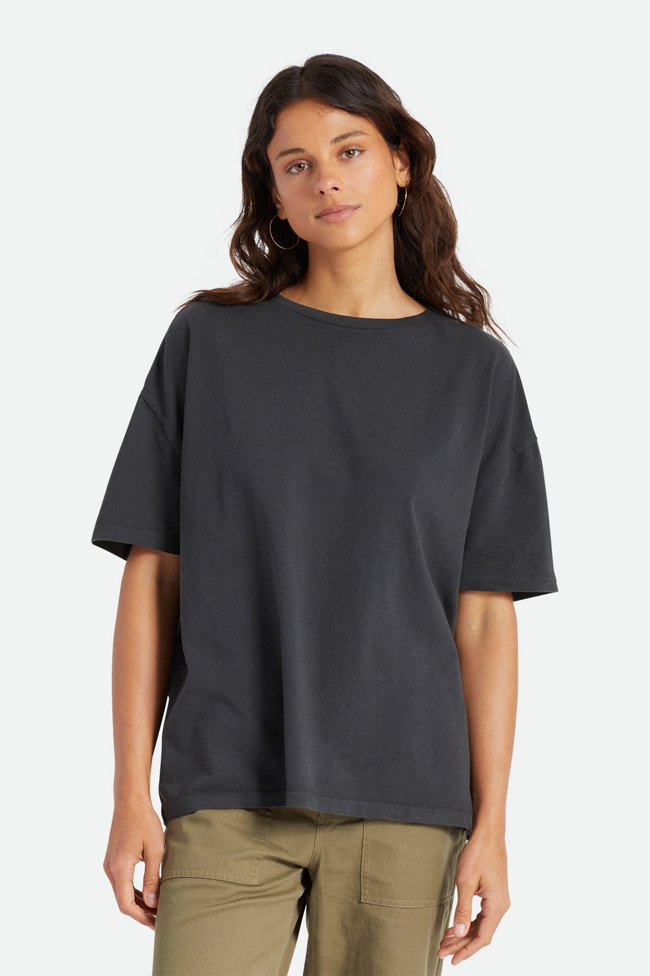 Brixton Oversized Boyfriend Tee Toppe Dame Sort | 8142XOIHE