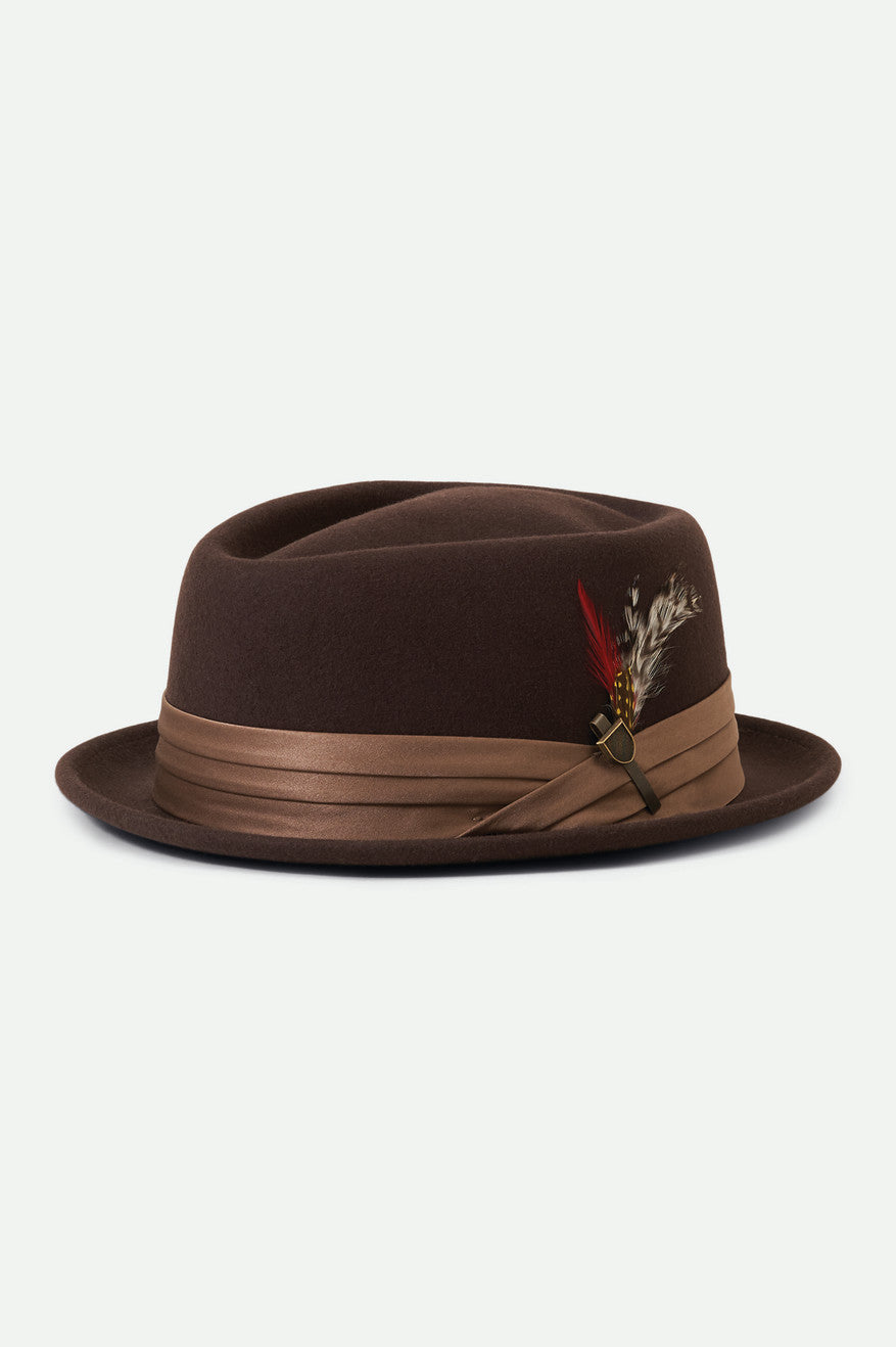 Brixton Stout Pork Pie Hat Dame Brune | 2054JOMZA