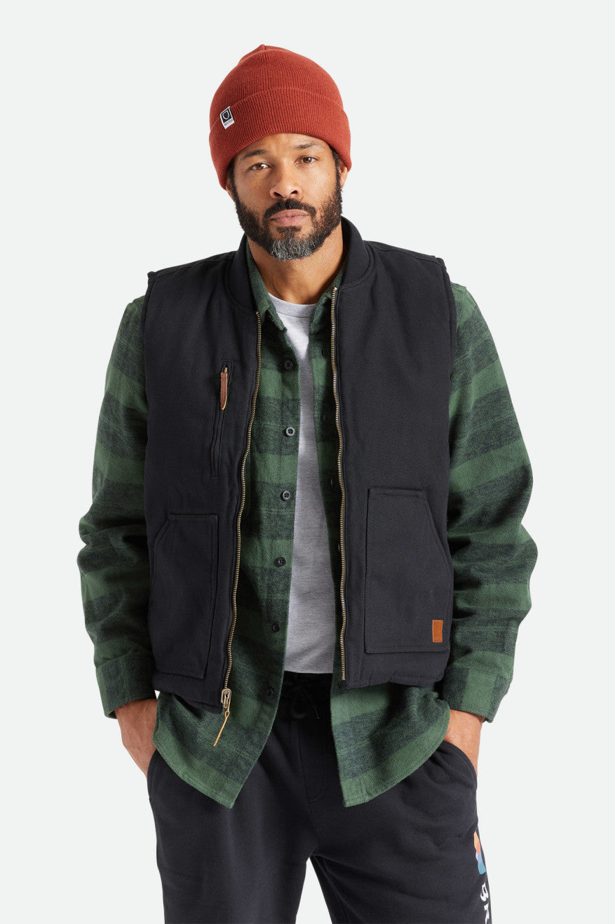 Brixton Abraham Reversible Vest Jakke Herre Sort | 2104SWBCV