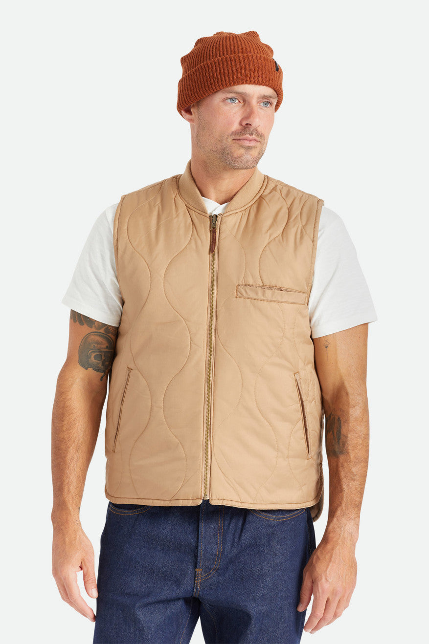 Brixton Abraham Reversible Vest Jakke Herre Beige | 7546JIAZP