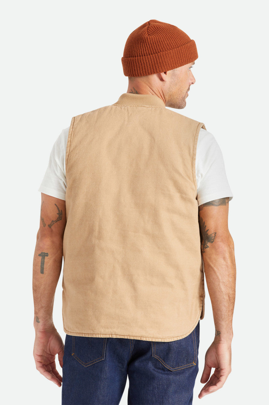 Brixton Abraham Reversible Vest Jakke Herre Beige | 7546JIAZP