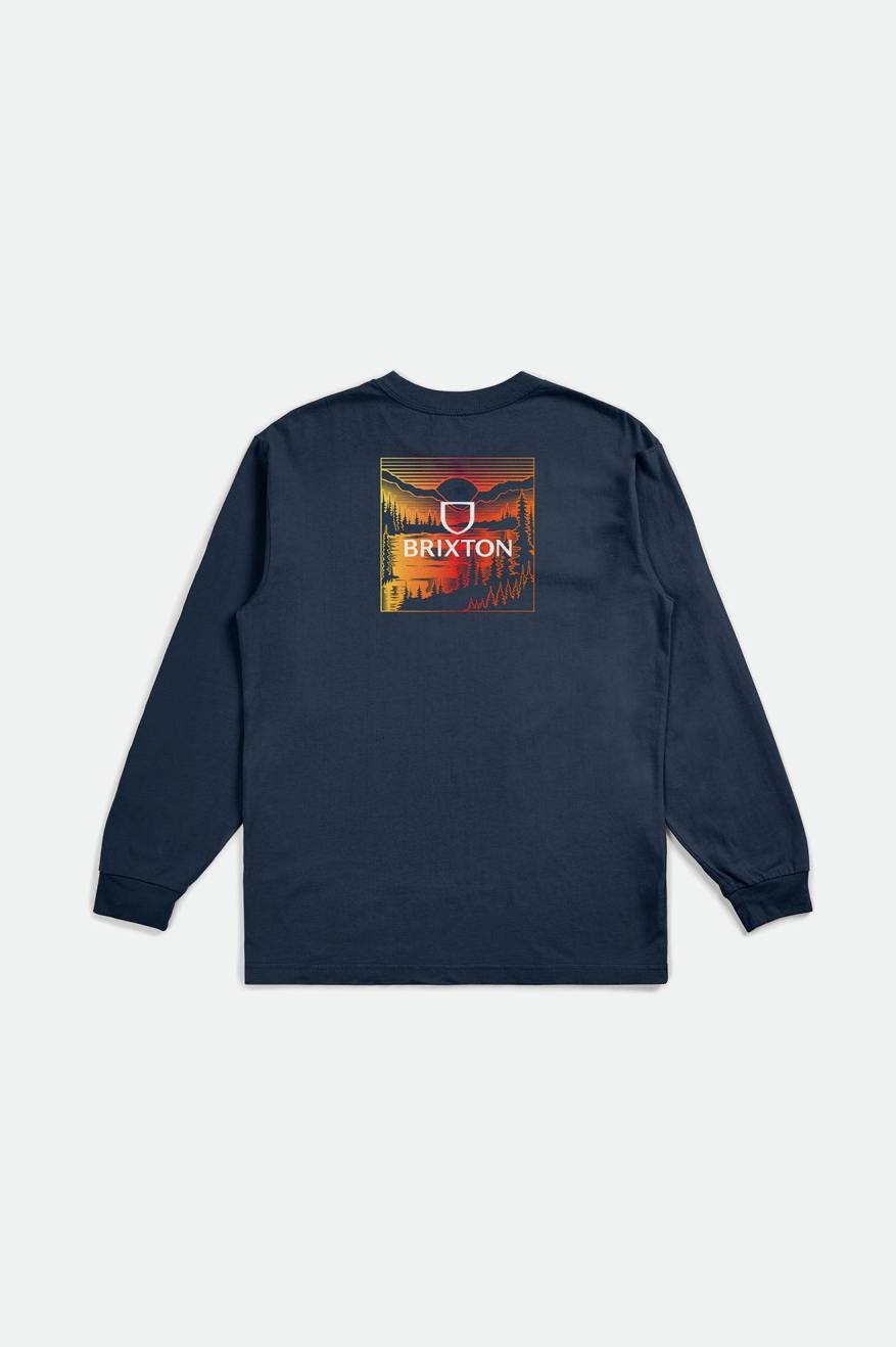 Brixton Alpha Square L/S Standard Toppe Herre Blå | 9758UWPRB