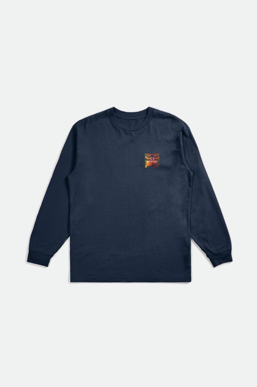 Brixton Alpha Square L/S Standard Toppe Herre Blå | 9758UWPRB