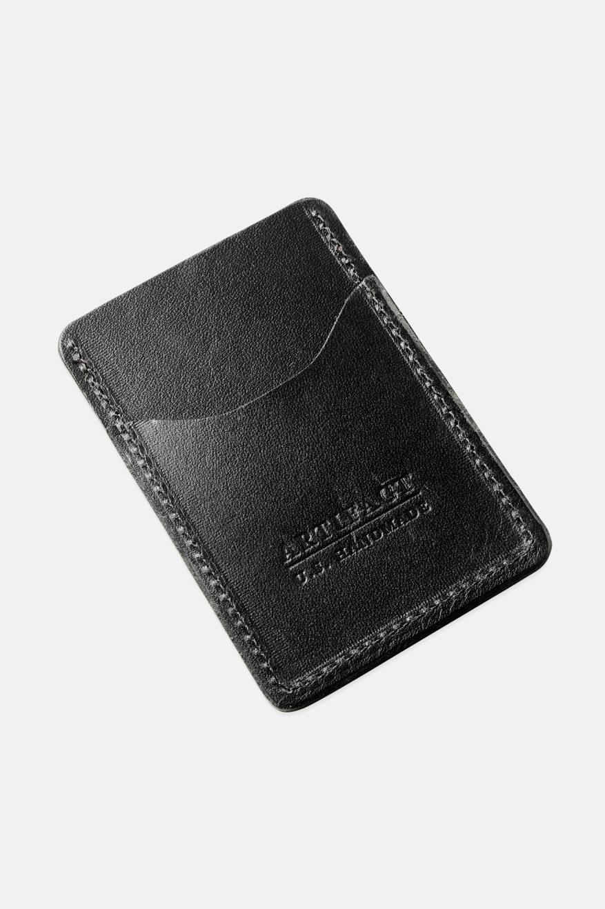 Brixton Artifact Læder Card Holder Wallet Accessories Unisex Sort | 6873YTAHD