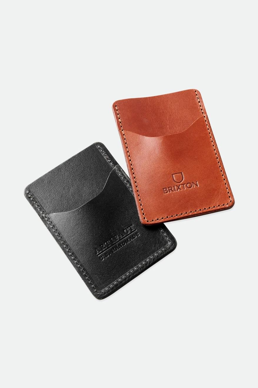 Brixton Artifact Læder Card Holder Wallet Accessories Unisex Sort | 6873YTAHD