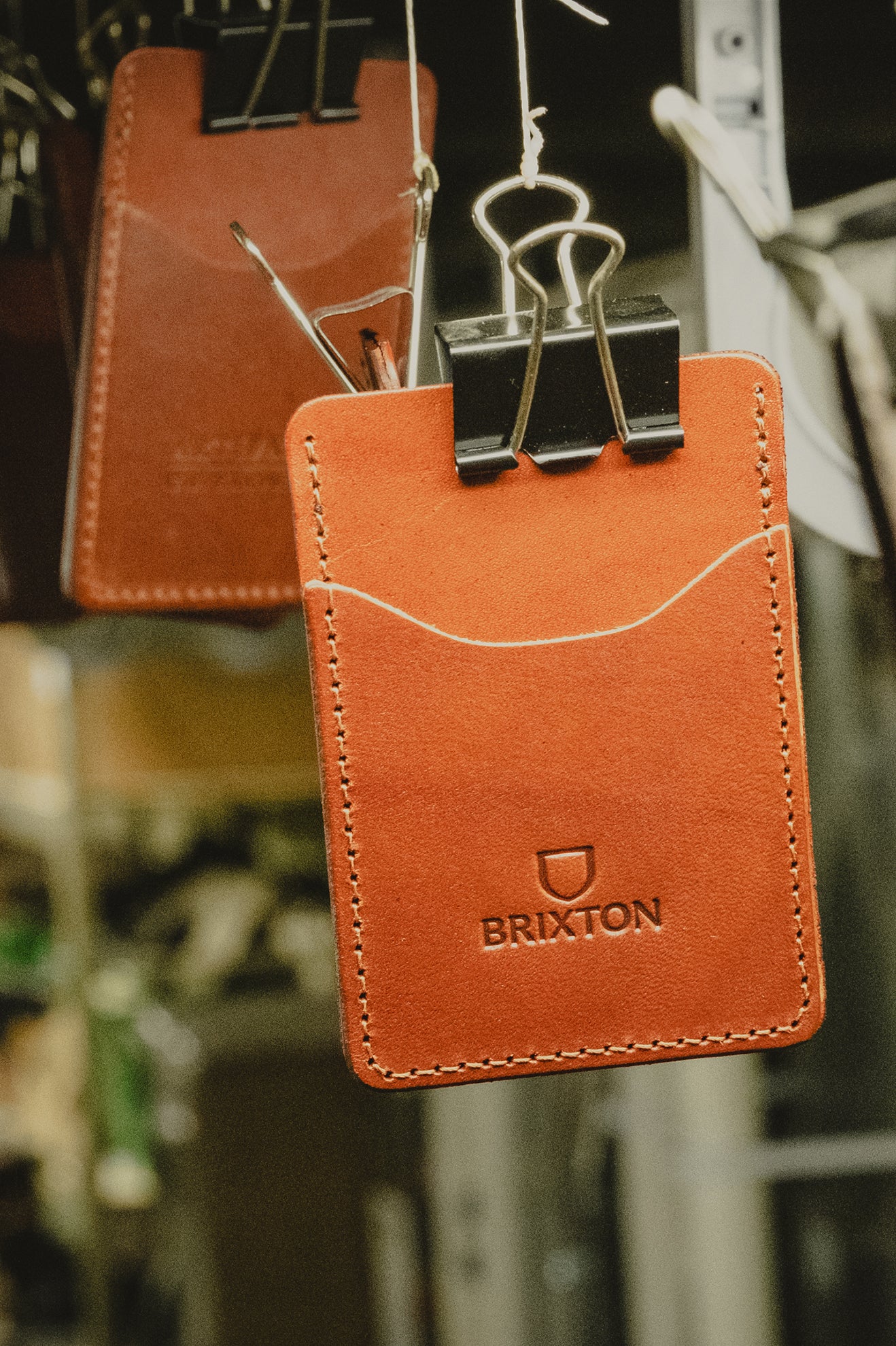 Brixton Artifact Læder Card Holder Wallet Accessories Unisex Sort | 6873YTAHD