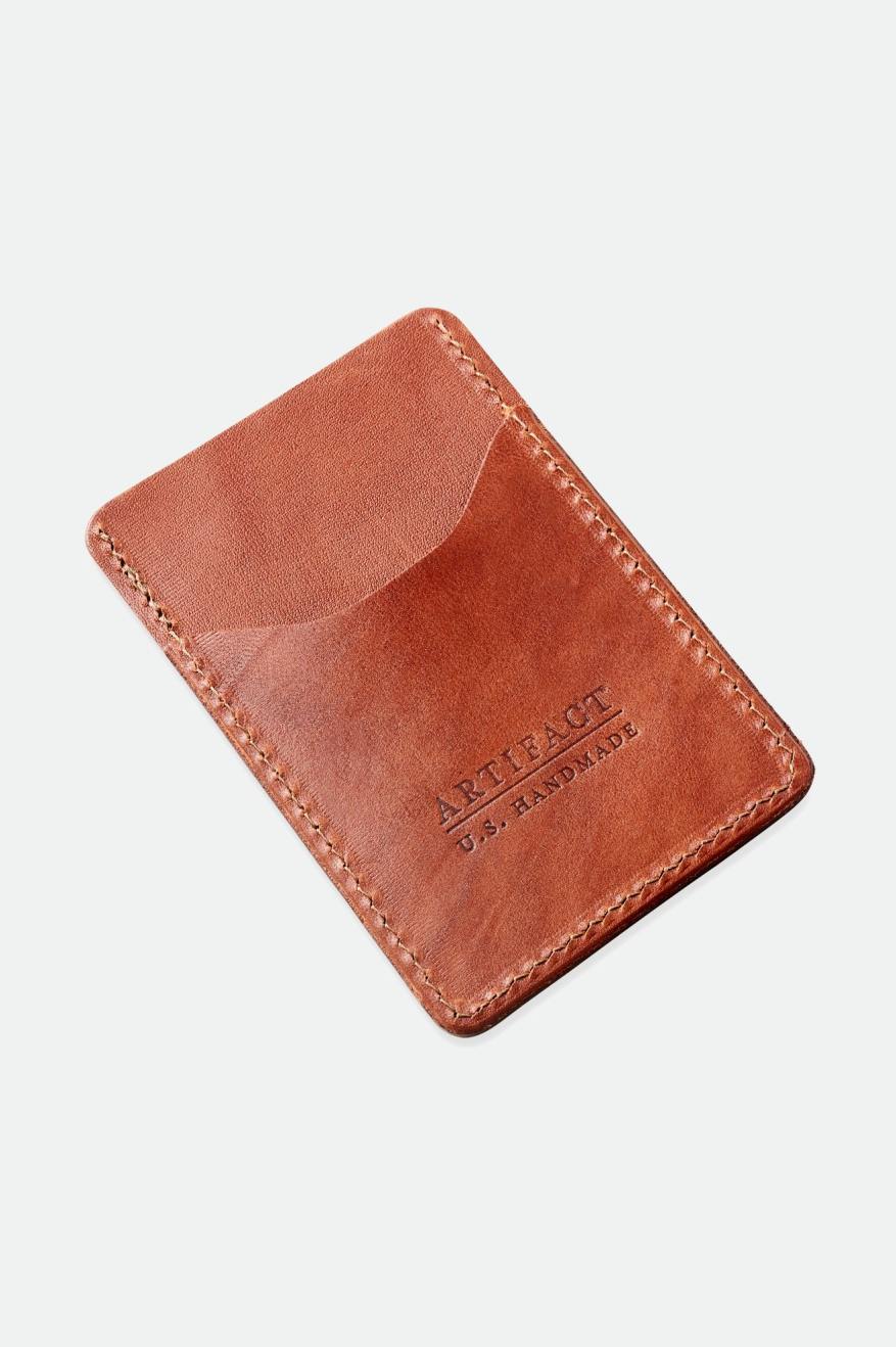 Brixton Artifact Læder Card Holder Wallet Accessories Unisex Brune | 8312TVFWB