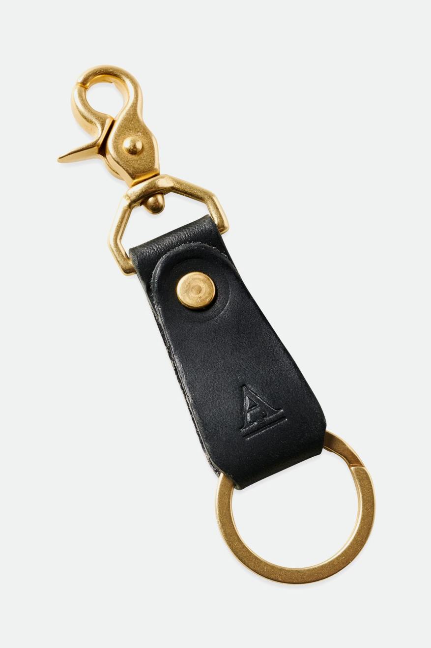 Brixton Artifact Læder Key Clip Accessories Unisex Sort | 1320HQSIM