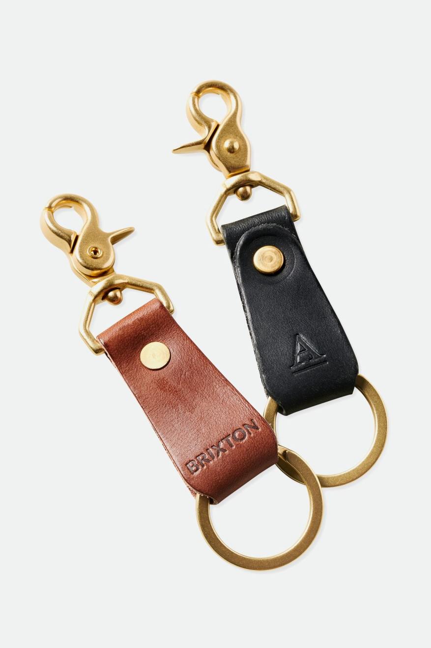 Brixton Artifact Læder Key Clip Accessories Unisex Sort | 1320HQSIM