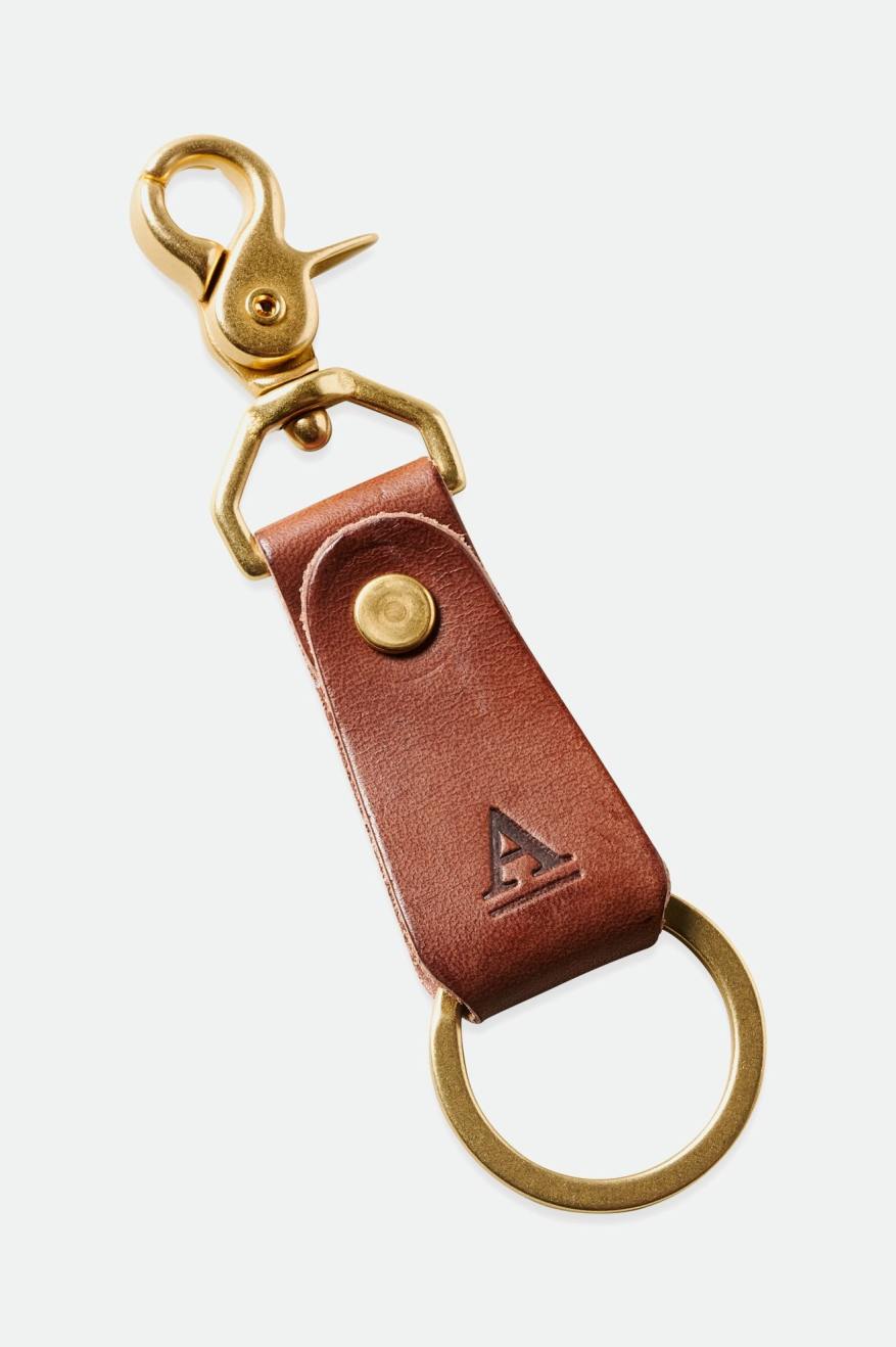 Brixton Artifact Læder Key Clip Accessories Unisex Brune | 2315URHBY