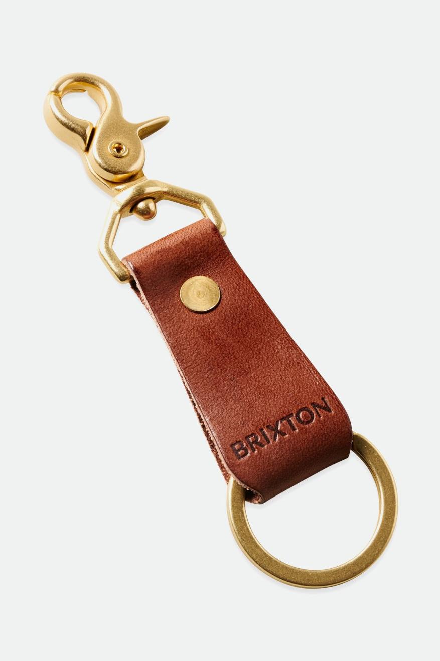 Brixton Artifact Læder Key Clip Accessories Unisex Brune | 2315URHBY