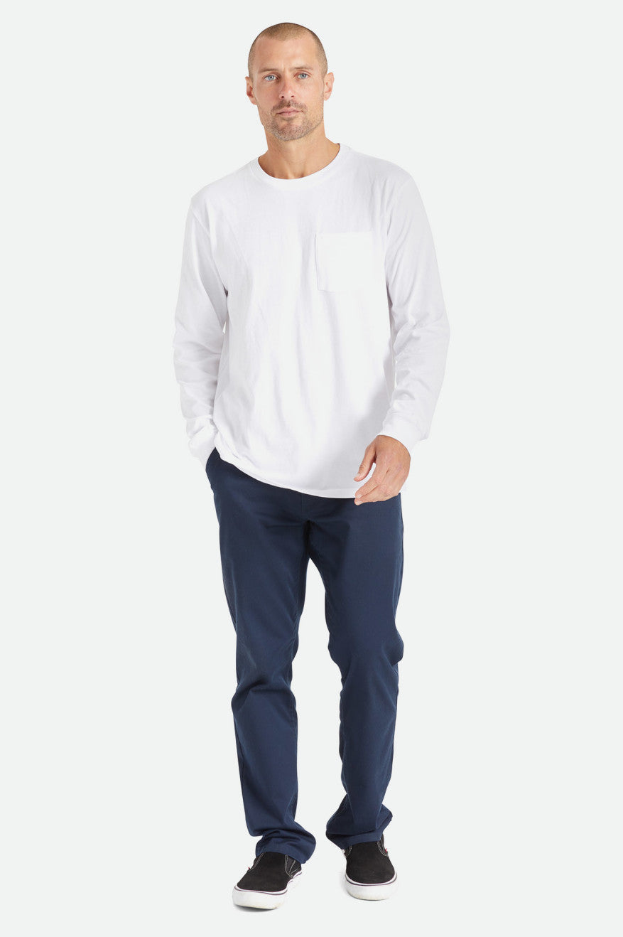 Brixton Basic L/S Pocket Toppe Herre Hvide | 8204UJXIV