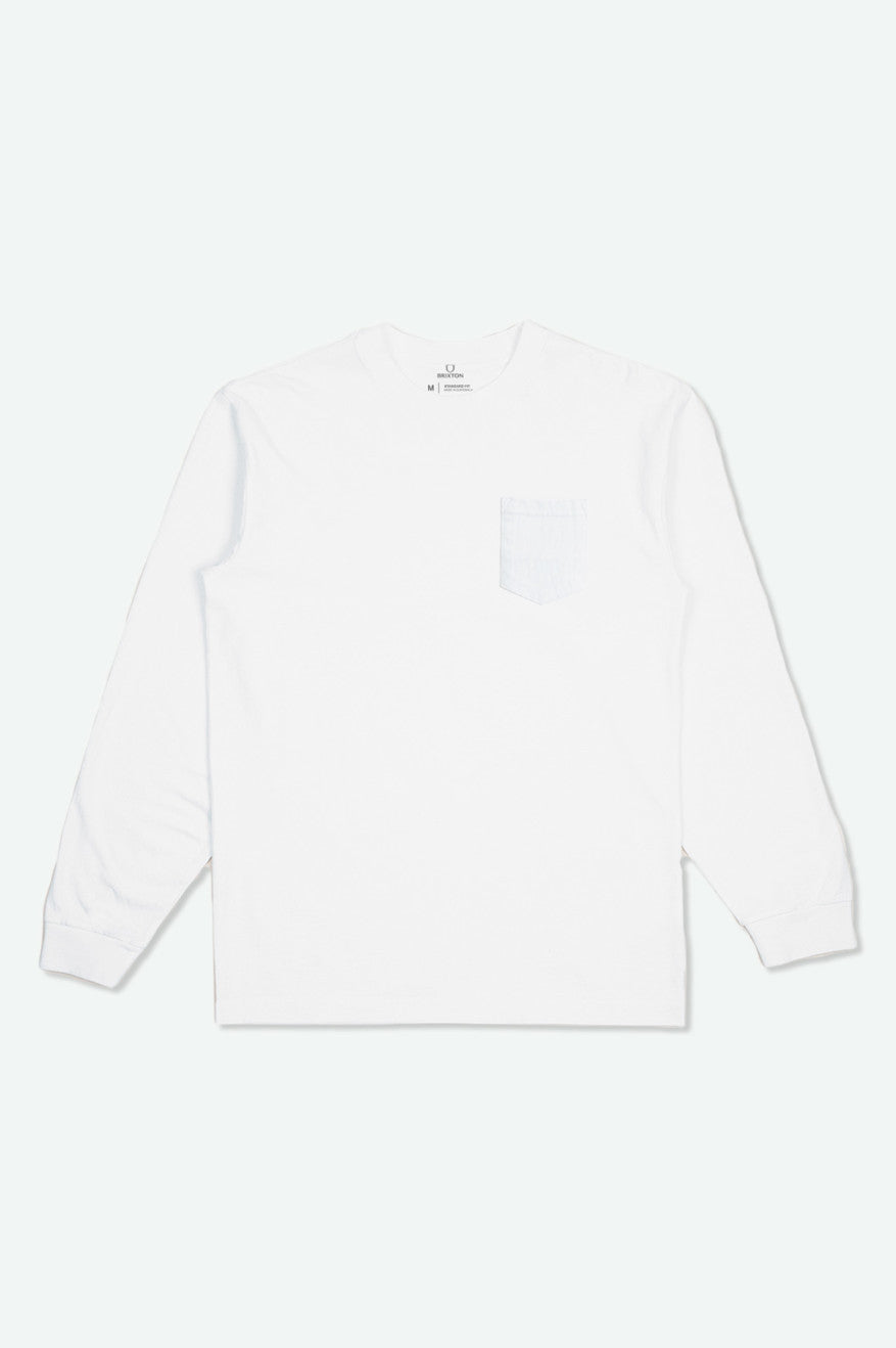 Brixton Basic L/S Pocket Toppe Herre Hvide | 8204UJXIV