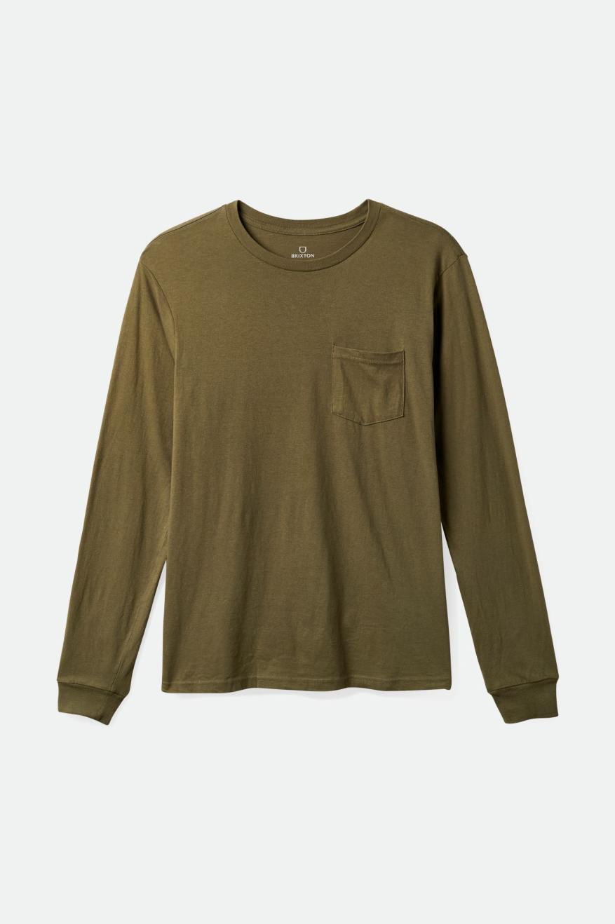 Brixton Basic L/S Pocket Toppe Herre Olivengrøn | 8531VLJGP