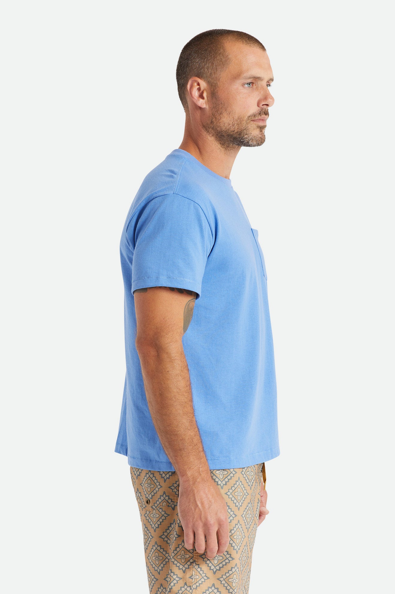 Brixton Basic S/S Pocket Toppe Herre Blå | 2614GXSVF