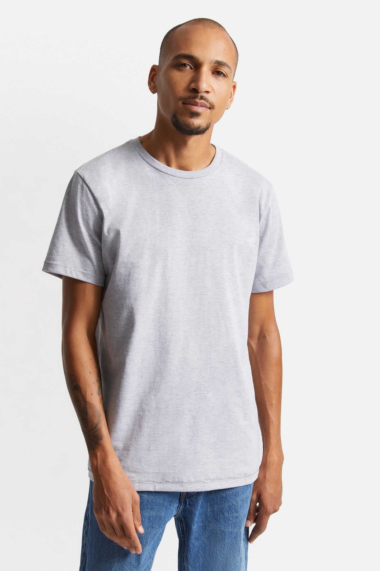 Brixton Basic S/S Tailored Toppe Herre Grå | 5107EFVZL