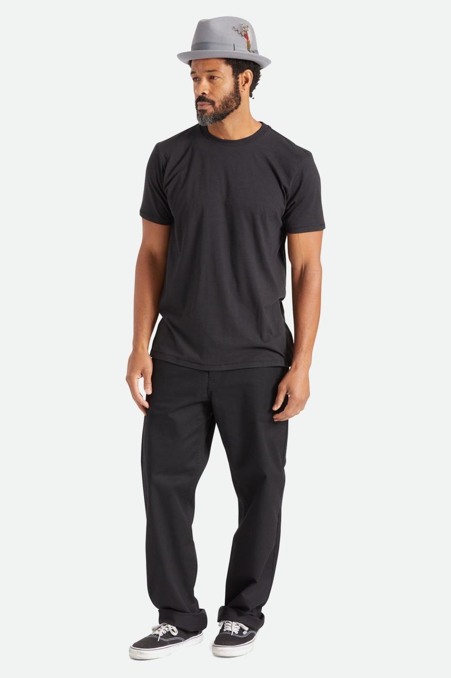 Brixton Basic S/S Tailored Toppe Herre Sort | 4967WASOI