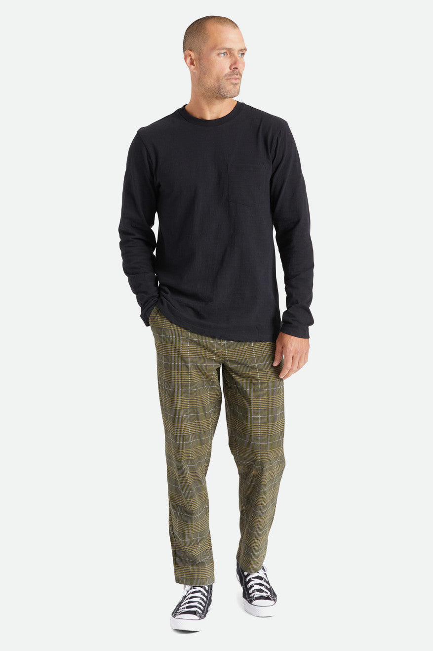 Brixton Basic Slub L/S Pocket Strikkevarer Herre Sort | 0912BRUGV