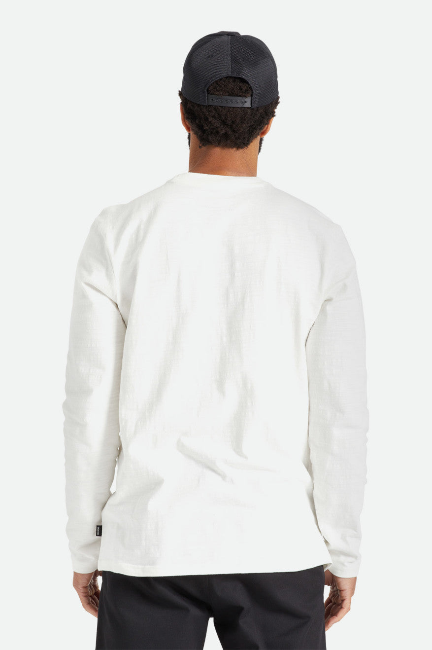 Brixton Basic Slub L/S Pocket Strikkevarer Herre Hvide | 3026KYOSF