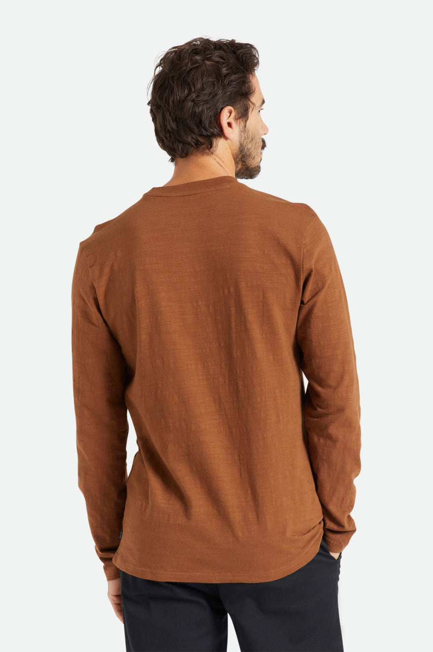 Brixton Basic Slub L/S Pocket Strikkevarer Herre Brune | 5783ZBDQP