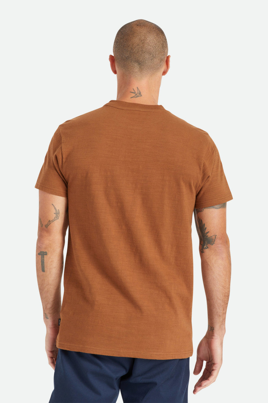 Brixton Basic Slub S/S Henley Strikkevarer Herre Brune | 3817KWMUC