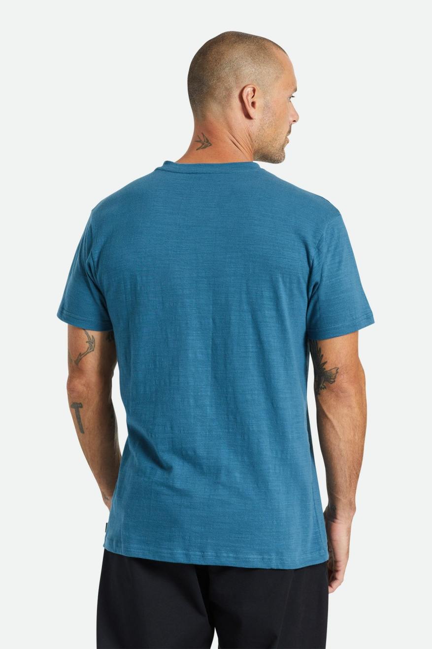 Brixton Basic Slub S/S Henley Strikkevarer Herre Turkis | 5031QUILB