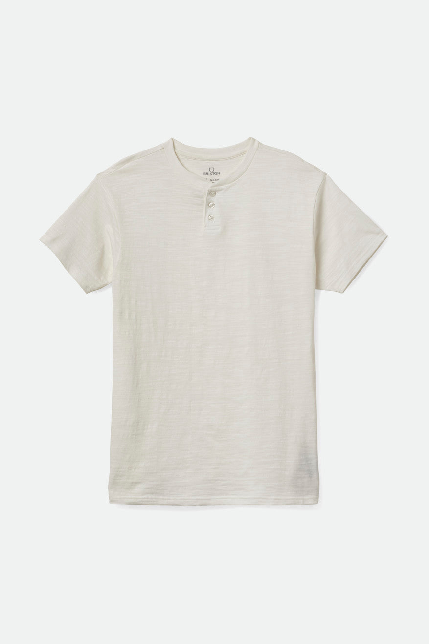 Brixton Basic Slub S/S Henley Strikkevarer Herre Hvide | 6071DZAWU