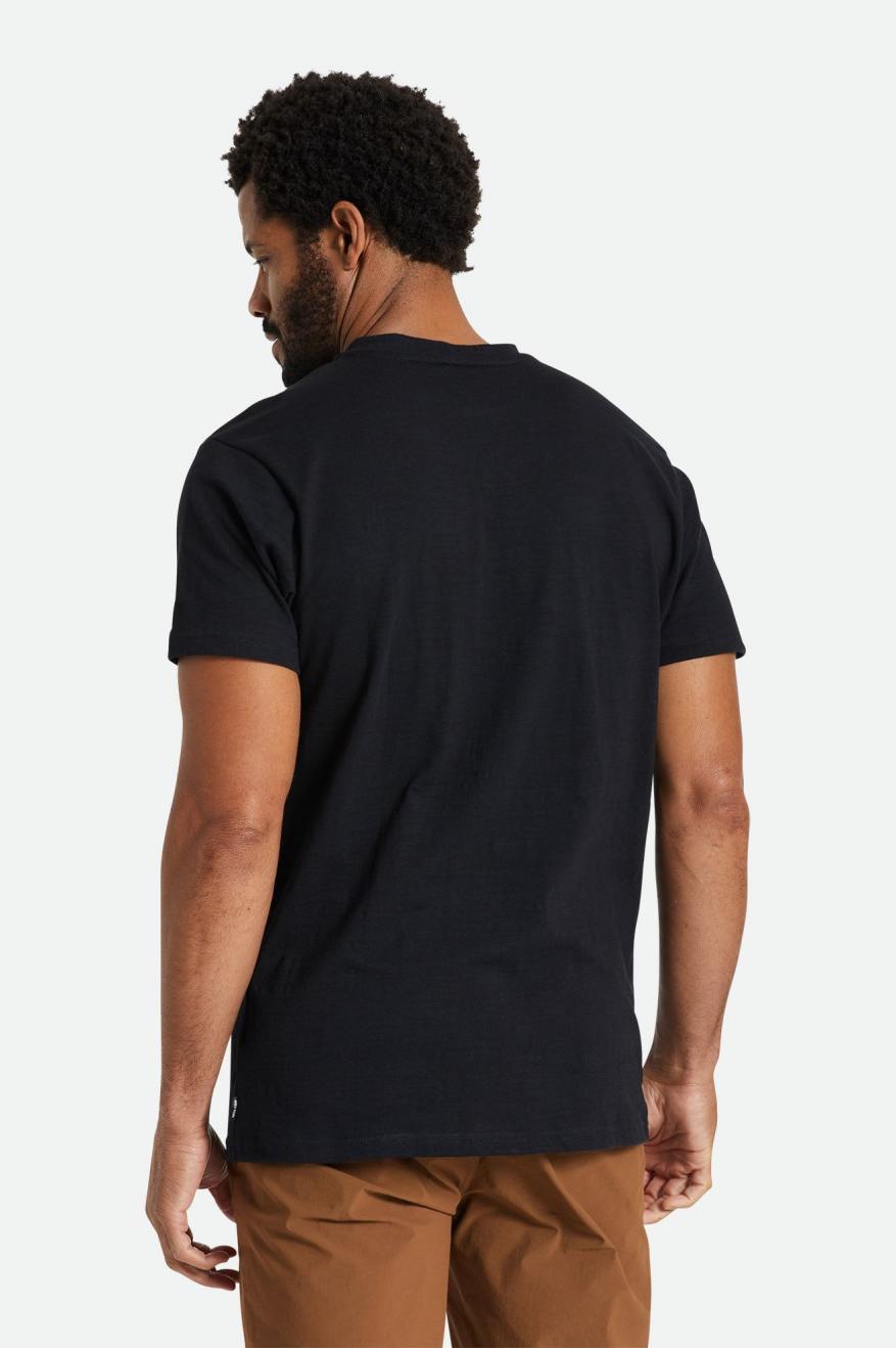 Brixton Basic Slub S/S Henley Strikkevarer Herre Sort | 7916AIWOL