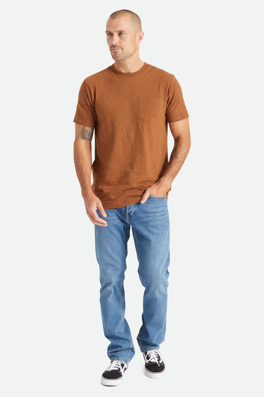 Brixton Basic Slub S/S Pocket Strikkevarer Herre Brune | 0136HMPBN