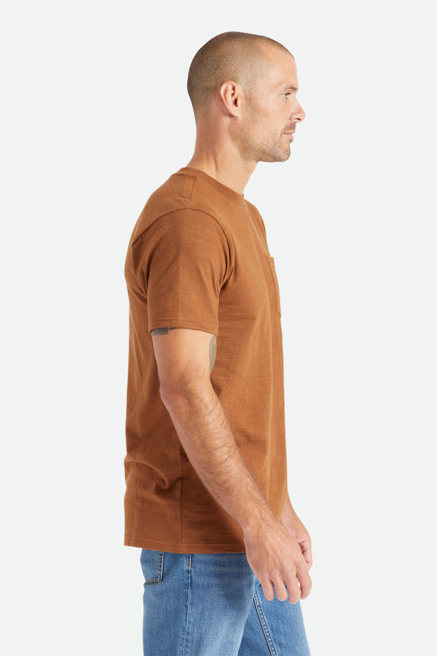 Brixton Basic Slub S/S Pocket Strikkevarer Herre Brune | 0136HMPBN