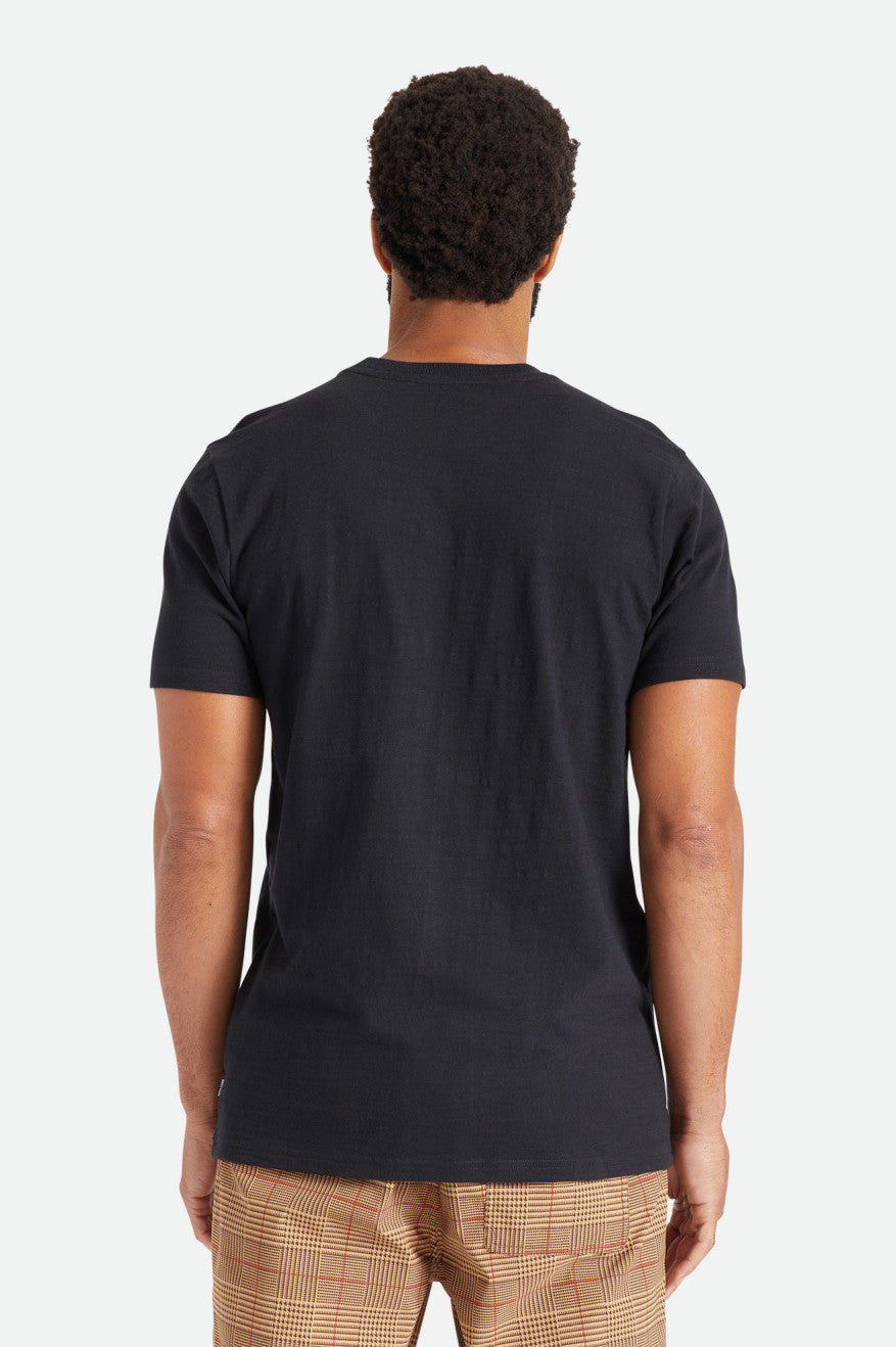 Brixton Basic Slub S/S Pocket Strikkevarer Herre Sort | 0681GHYZD