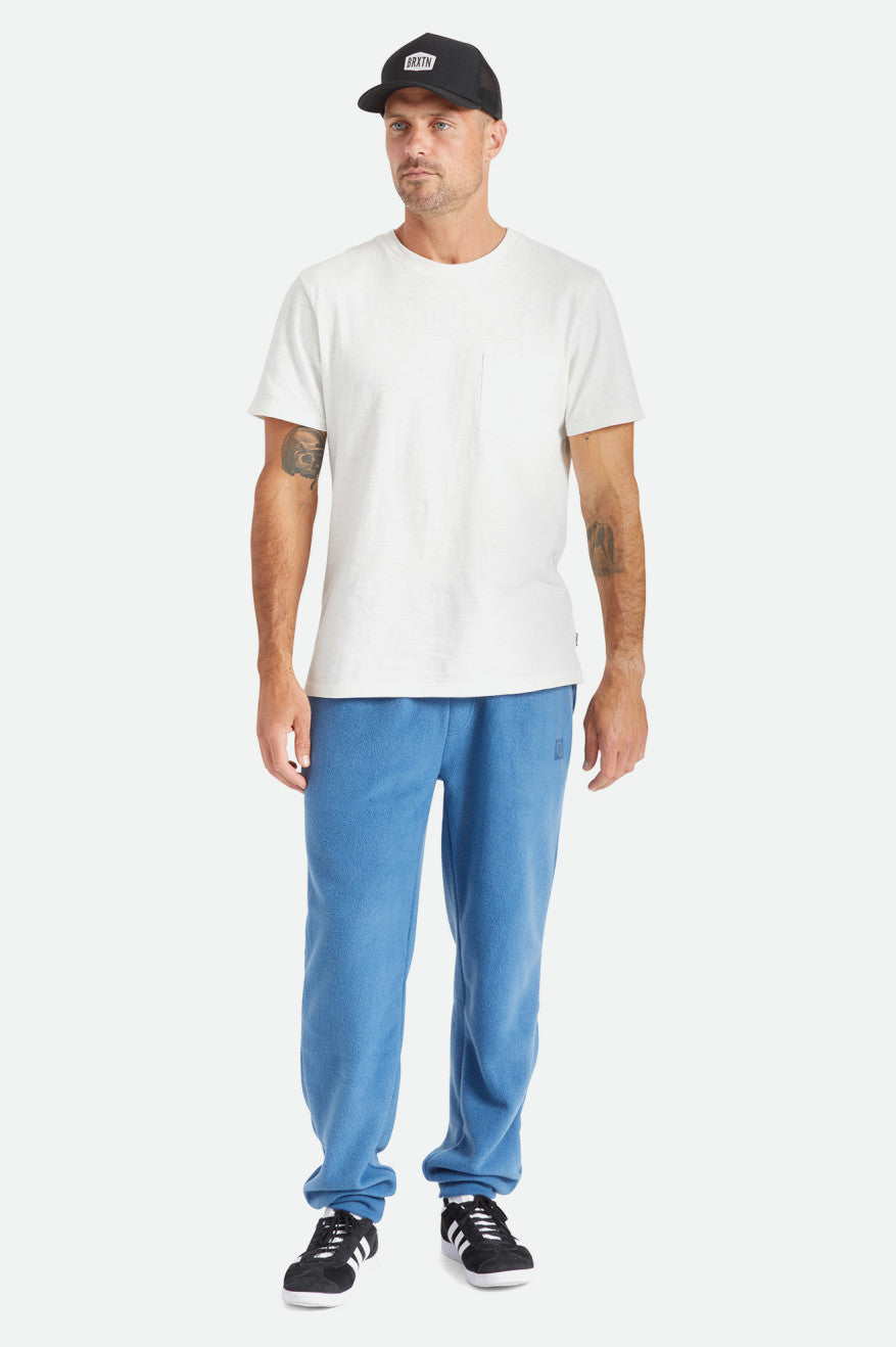 Brixton Basic Slub S/S Pocket Strikkevarer Herre Hvide | 8964CFQPU