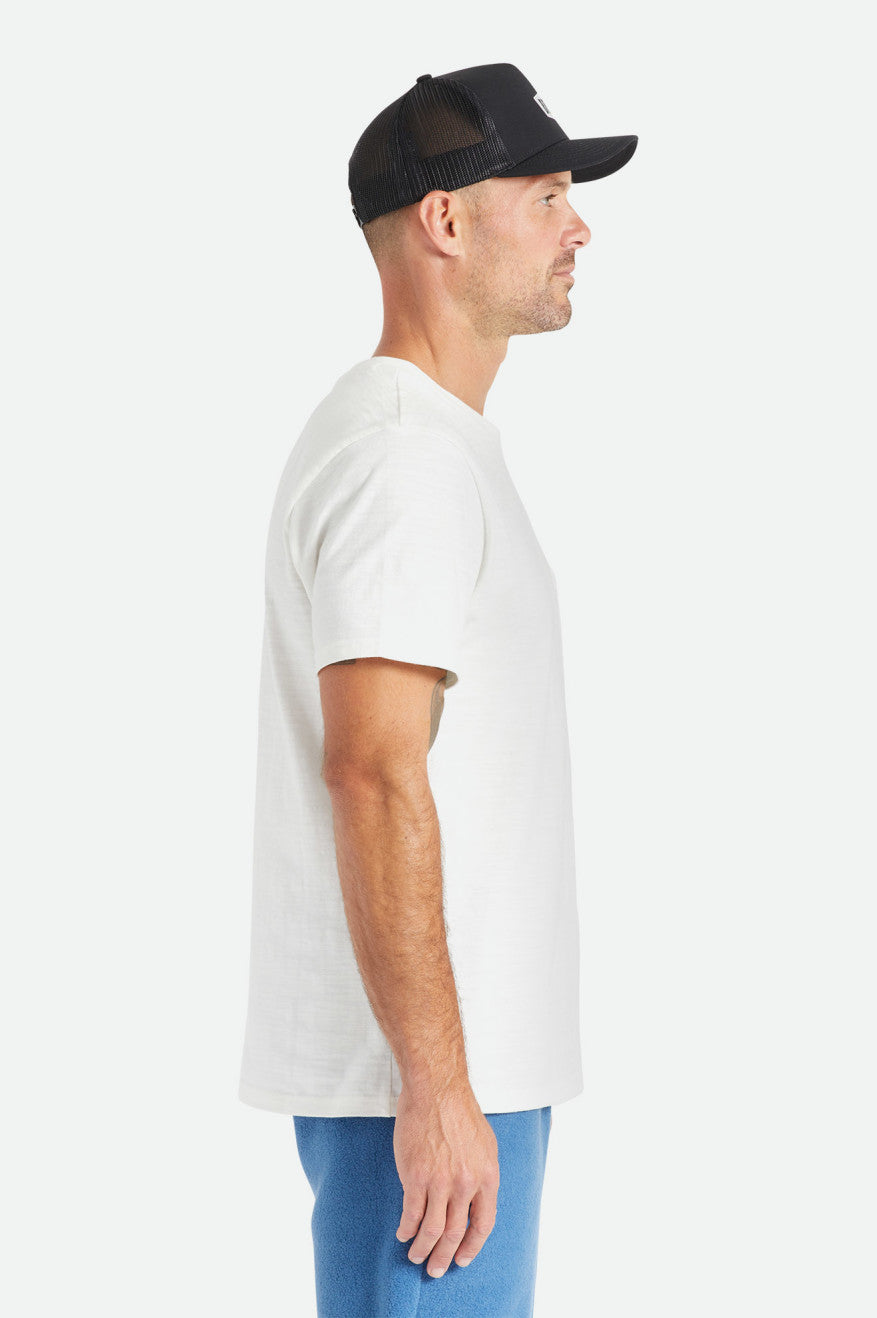 Brixton Basic Slub S/S Pocket Strikkevarer Herre Hvide | 8964CFQPU