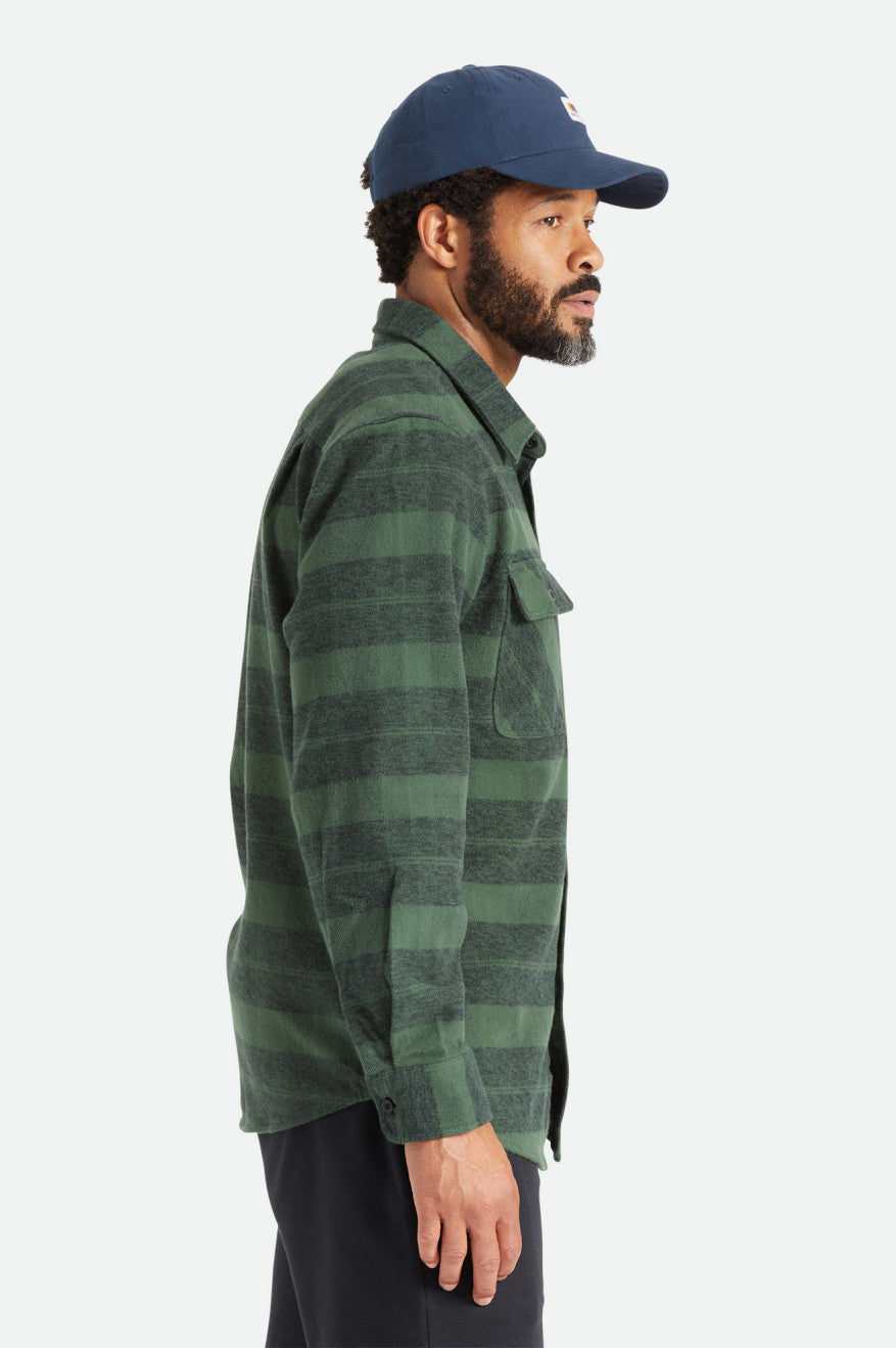 Brixton Bowery Heavy Weight L/S Flanell Toppe Herre Grøn | 3940LVMOI