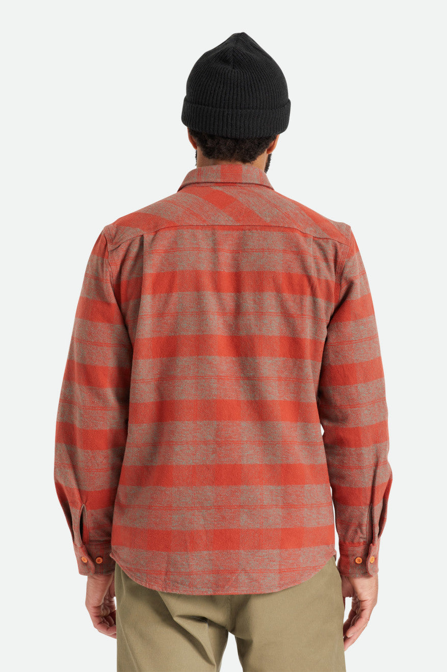 Brixton Bowery Heavy Weight L/S Flanell Toppe Herre Rød | 9523SOZLV