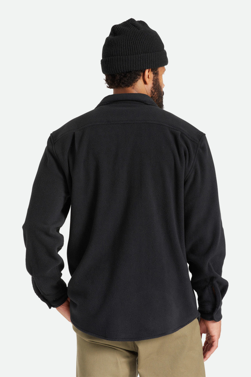 Brixton Bowery L/S Arctic Stretch Fleece Flanell Toppe Herre Sort | 0745OAKWT