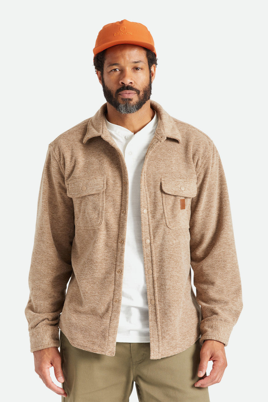 Brixton Bowery L/S Arctic Stretch Fleece Vævede Toppe Herre Beige | 4862FWNBE