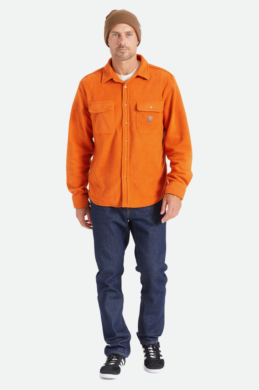 Brixton Bowery L/S Arctic Stretch Fleece Vævede Toppe Herre Orange | 5063JZGXF