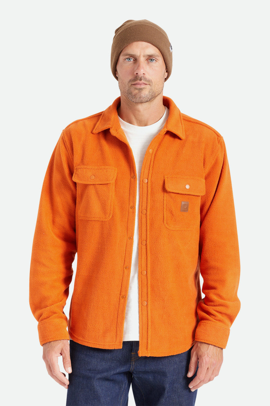 Brixton Bowery L/S Arctic Stretch Fleece Vævede Toppe Herre Orange | 5063JZGXF