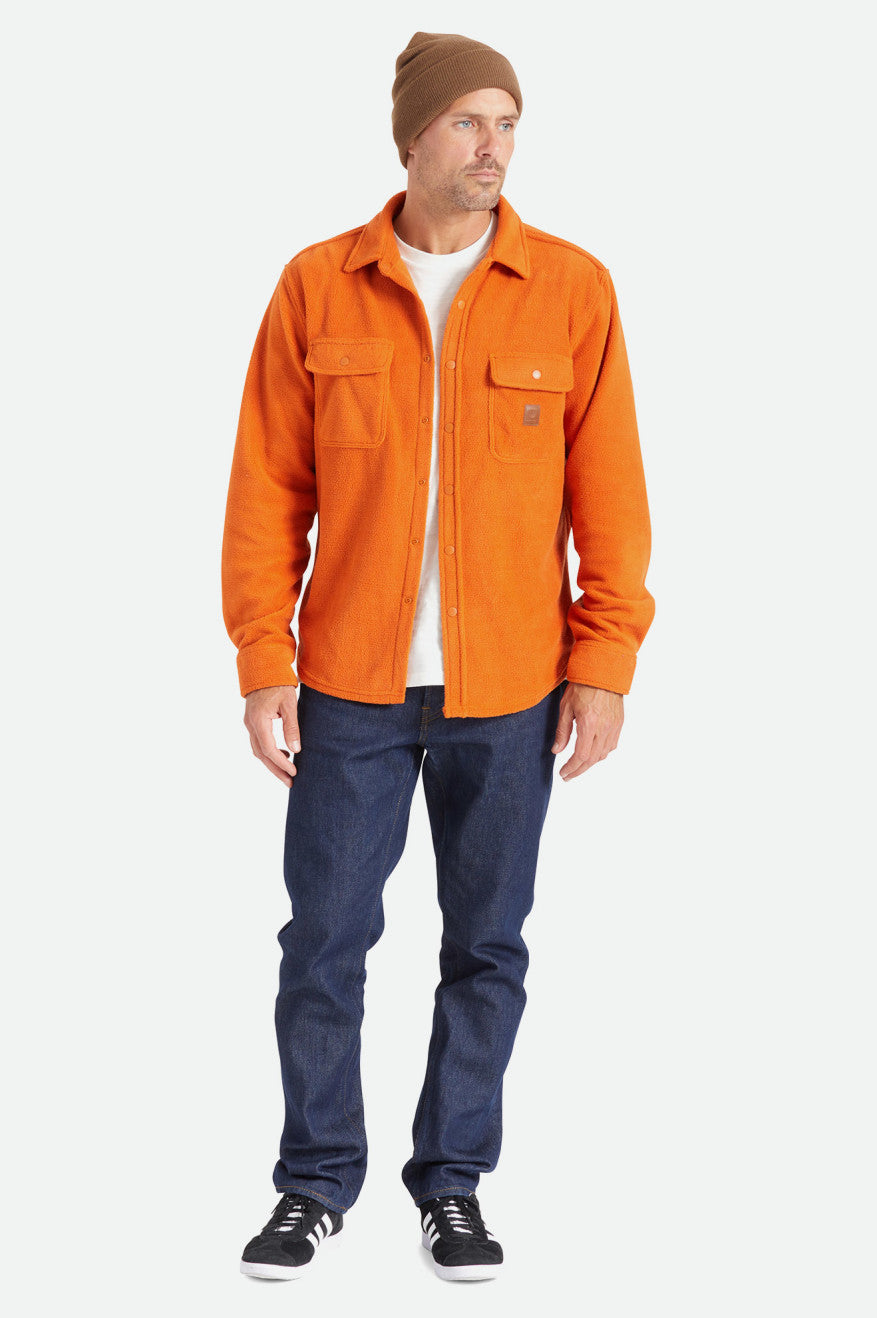 Brixton Bowery L/S Arctic Stretch Fleece Vævede Toppe Herre Orange | 5063JZGXF