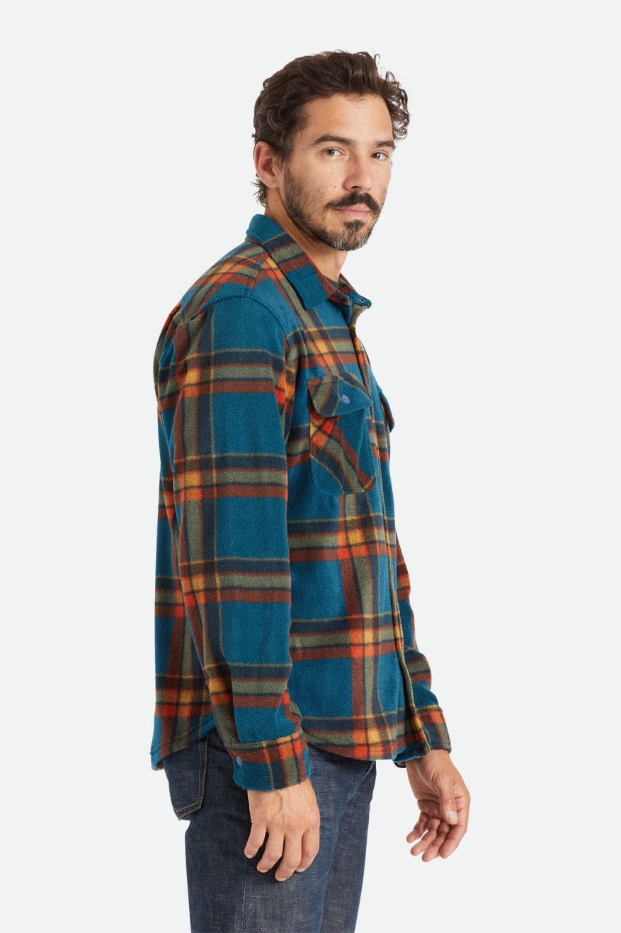 Brixton Bowery L/S Arctic Stretch Fleece Flanell Toppe Herre Dyb Blå | 8061JSYAD