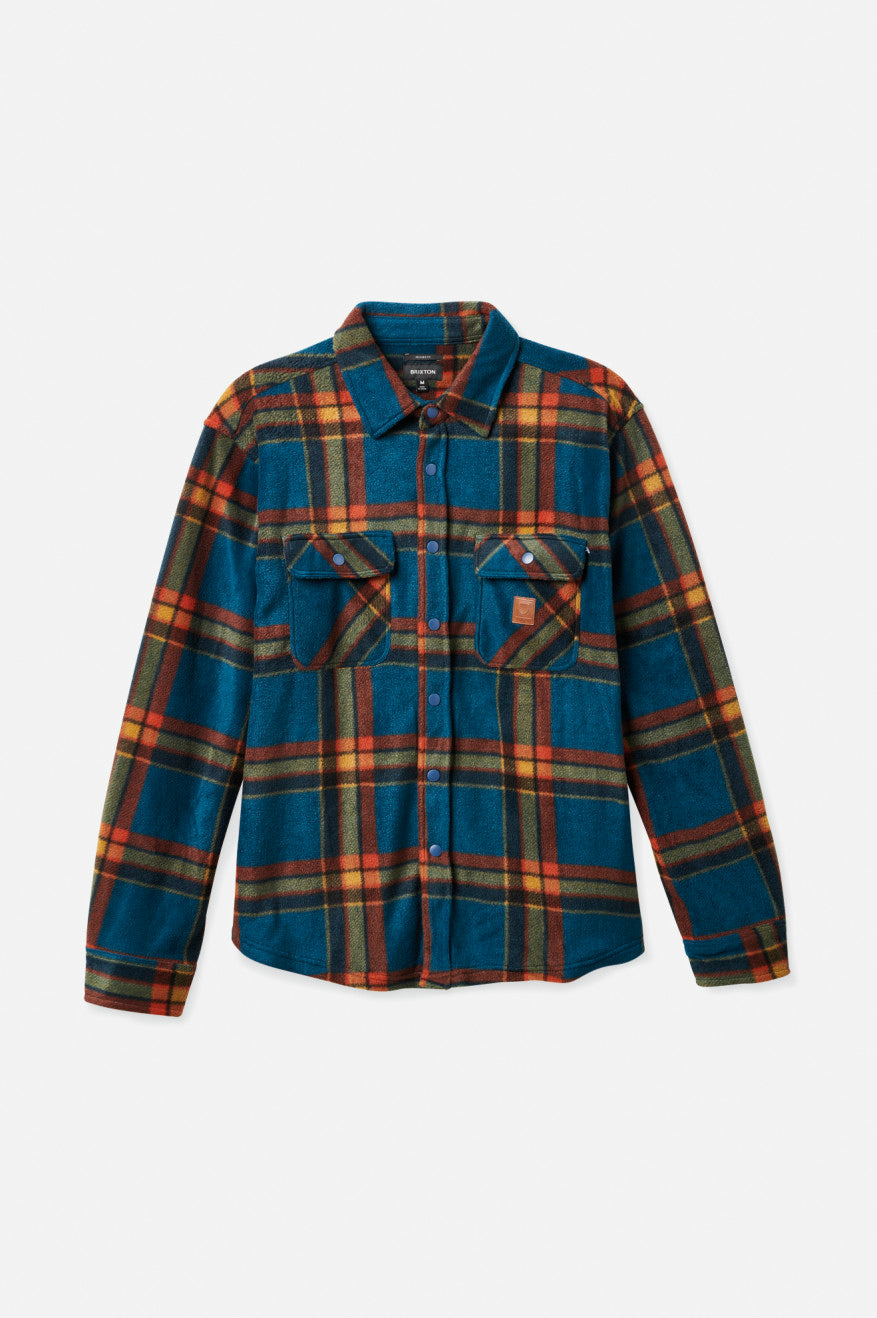 Brixton Bowery L/S Arctic Stretch Fleece Flanell Toppe Herre Dyb Blå | 8061JSYAD